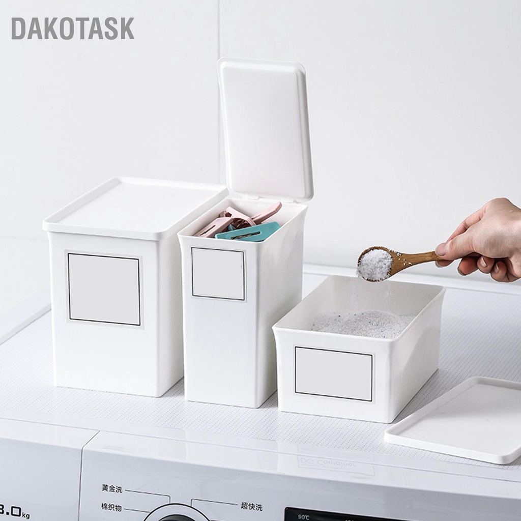 dakotask-ภาชนะบรรจุผงซักผ้าผงซักฟอกในครัวเรือนซักรีดลูกปัดกล่องเก็บฝุ่นผงซักผ้าพร้อมฝาปิด