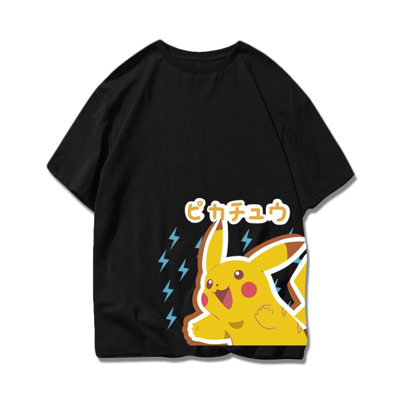 ขายด่วน-เสื้อยืดแขนสั้น-pikachu-จาก-anime-pok-mon-ผ้าฝ้ายเนื้อดี-ใหม่ล่าสุด-chic