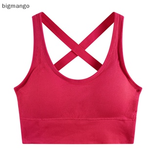 [bigmango] เสื้อครอปท็อป แขนกุด กันกระแทก เหมาะกับใส่เล่นโยคะ ออกกําลังกาย สําหรับผู้หญิง สินค้าใหม่