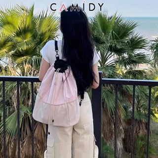 Camidy ใหม่กระเป๋าเป้สะพายหลังความจุขนาดใหญ่กีฬาและสันทนาการกระเป๋านักเรียน Drawstring ออกแบบสไตล์อเนกประสงค์สำหรับผู้หญิง