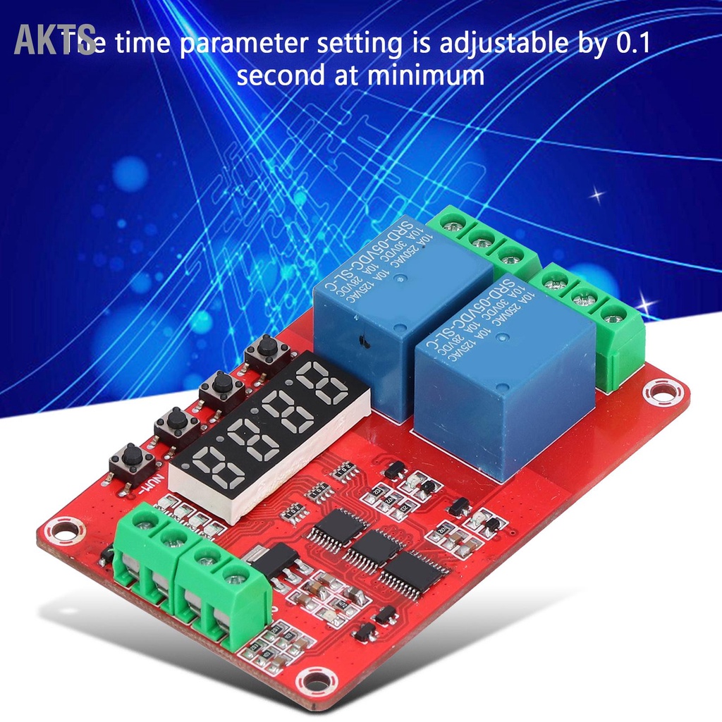 akts-รีเลย์หน่วงเวลามัลติฟังก์ชั่น-2-ช่องสัญญาณล็อคตัวเองวงจรจับเวลาโมดูลบอร์ด