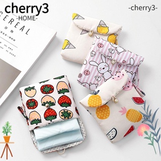 Cherry3 กระเป๋าใส่กุญแจ ผ้าขนหนู ผ้าอนามัย ลายการ์ตูน ความจุขนาดใหญ่