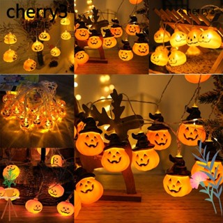 Cherry3 สายไฟ LED พลาสติก ลายฟักทอง กลิตเตอร์ 150 ซม. สําหรับแขวนตกแต่งบ้าน ปาร์ตี้ฮาโลวีน