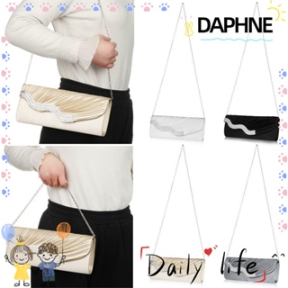 Daphne กระเป๋าถือ กระเป๋าคลัทช์ ประดับพลอยเทียม สําหรับงานเลี้ยงตอนเย็น