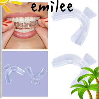 Emilee 4 ชิ้น ถาดปาก ซิลิโคน การ์ดปาก ที่ถอดออกได้ ป้องกันเหงือก ถาดอนามัยในช่องปาก ฟอกสี