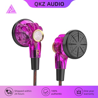 Qkz MDR หูฟัง 16 มม. พร้อมไมโครโฟน ชุดหูฟังแบบมีสาย
