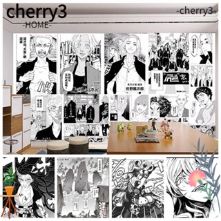 Cherry3 วอลเปเปอร์ติดผนัง ลายการ์ตูนอนิเมะผ่าพิภพไททัน สีขาว ดํา ขนาด A4 40 ชิ้น