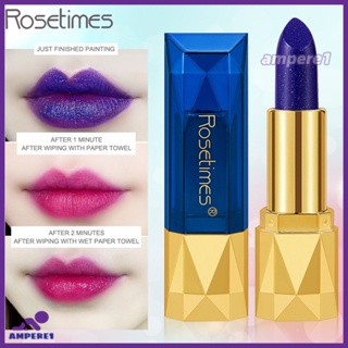 Rosetimes Blue Rose Color Change Lipstick ลิปสติกให้ความชุ่มชื้น ลิปสติกเนื้อแมท เครื่องสำอาง -AME1