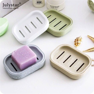 JULYSTAR Simple Double-layer Drain Soap Box Thickened Japanese-style Soap Box with Cover and Bottom Box ป้องกันน้ำรั่วซึม