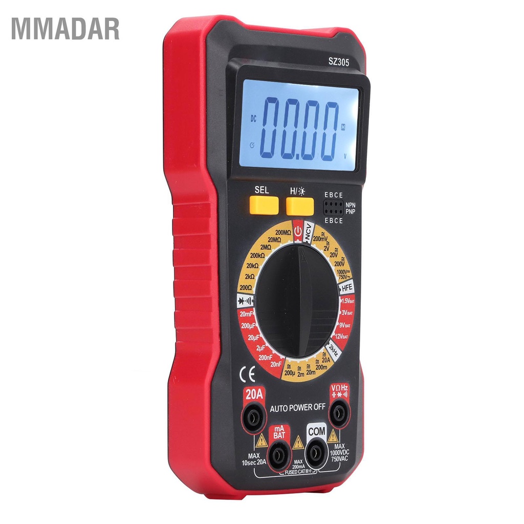 mmadar-ดิจิตอลมัลติมิเตอร์ความแม่นยำสูงเครื่องวัดแรงดันไฟฟ้ากระแสสลับ-2000-นับแอมมิเตอร์โวลต์มิเตอร์แบบไม่สัมผัส