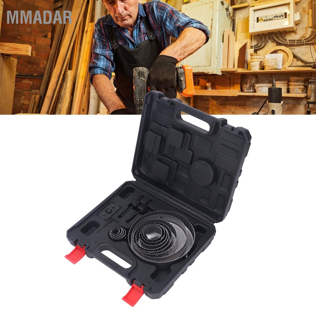 mmadar-17pcs-hole-saw-kit-ฟันแหลมคมตัดได้รวดเร็วเครื่องตัดมัลติฟังก์ชั่นสำหรับงานไม้