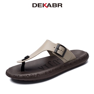 Dekabr Brand รองเท้าแตะหนัง ลําลอง กันลื่น ใส่สบาย แฟชั่นฤดูร้อน สําหรับผู้ชาย ใส่ในห้องน้ํา