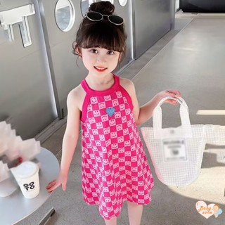ชุดเดรส ผ้าฝ้าย ลายหน้ายิ้ม แฟชั่นฤดูร้อน สําหรับเด็กผู้หญิง