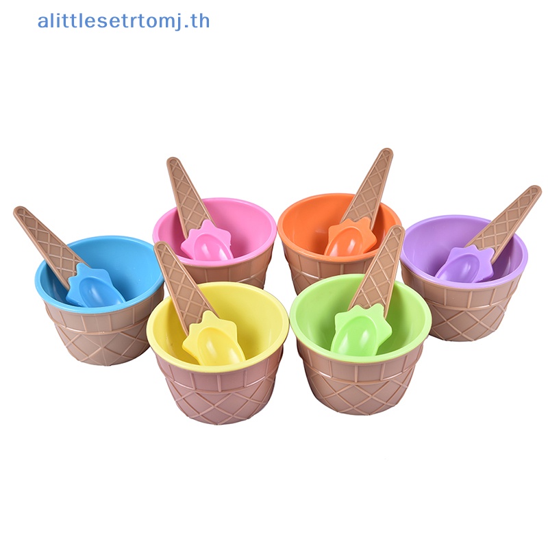 alittlese-ชามไอศกรีม-พร้อมช้อน-6-สี-สําหรับเด็ก-คู่รัก-th