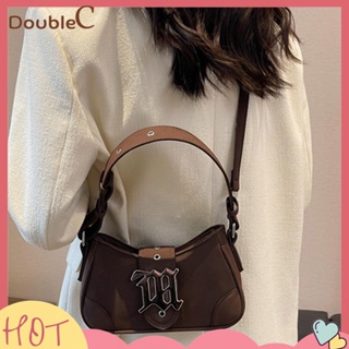 【Double C 】✿   กระเป๋าสะพายไหล่ กระเป๋าถือ ผ้าไนล่อน สีพื้น หรูหรา สามารถปรับได้ เหมาะกับการเดินทาง สําหรับสตรี