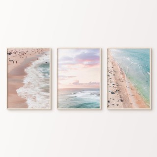 กรอบรูป โบโฮ ทิวทัศน์ชายหาด ภูมิทัศน์ทะเล โมเดิร์น มินิมอล โปสเตอร์ผ้าใบ ภาพวาด