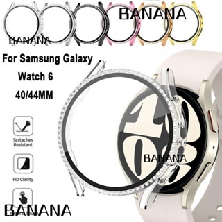 Banana1 ฝาครอบป้องกัน PC และกันชนเพชร 40 44 มม. อุปกรณ์เสริม สําหรับสมาร์ทวอทช์ Galaxy Watch 6 40 มม. 44 มม.