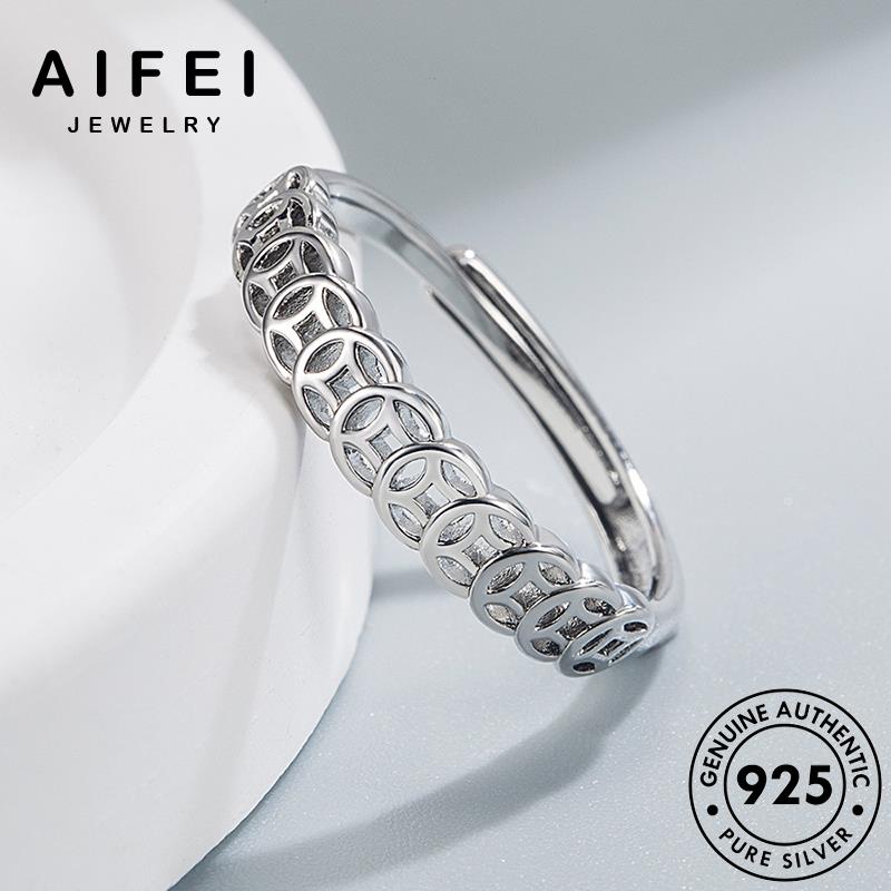 aifei-jewelry-โชคลาภย้อนยุค-แหวน-silver-เงิน-แฟชั่น-925-ต้นฉบับ-เครื่องประดับ-เครื่องประดับ-เกาหลี-คู่รัก-แท้-r312