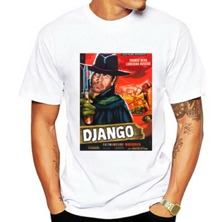 sadasเสื้อยืดผ้าฝ้ายพรีเมี่ยม เสื้อยืด พิมพ์ลายภาพยนตร์ Django Spaghetti Western France Version สไตล์วินเทจ