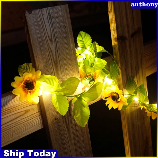 anthony-สายไฟ-led-รูปดอกทานตะวัน-พลังงานแสงอาทิตย์-ปรับได้-8-โหมด-สําหรับตกแต่งสวน-กลางแจ้ง