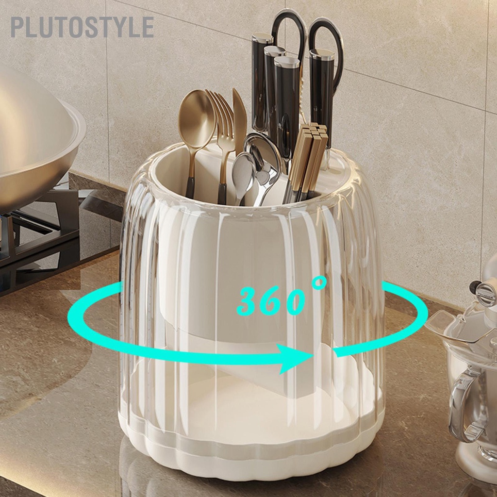 plutostyle-ผู้ถือบล็อกมีดหมุนได้-360-องศาความจุขนาดใหญ่ที่ถอดออกได้ที่เก็บช้อนบล็อกสำหรับห้องครัว