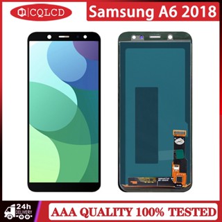 อะไหล่หน้าจอสัมผัสดิจิทัล LCD แบบเปลี่ยน สําหรับ Samsung Galaxy A6 2018