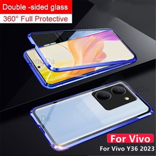 เคสโทรศัพท์มือถือกระจกนิรภัย แบบแข็ง สองด้าน กันกระแทก สําหรับ Vivo Y27 Y 27 VivoY27 4G 5G 2023