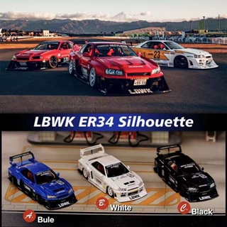 Street Weapon 1: 64 LBWK Nissan Nissan GTR R34 SW Super Silhouette LB อัลลอยด์ ของขวัญสําหรับเด็กผู้ชาย จําลอง โมเดล รถ ของเล่นเด็กผู้ชาย ของขวัญวันเกิด ตกแต่งบ้าน