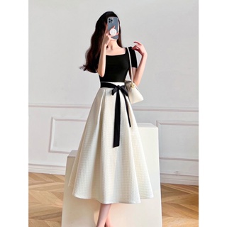 Suit women 2023 summer new femininity waist shows thin half skirt high-grade two-piece skirt summer