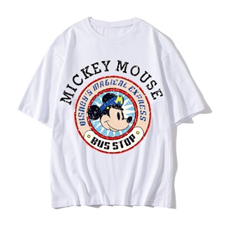 ดูดีนี่ เสื้อมิกกี้เมาส์น่ารัก คอกลม Mickey Mouse เสื้อยืดใส่ได้ทั้งชายและหญิง เนื้อนุ่ม ใส่สบาย คอตตอน oversize แขนสั้น
