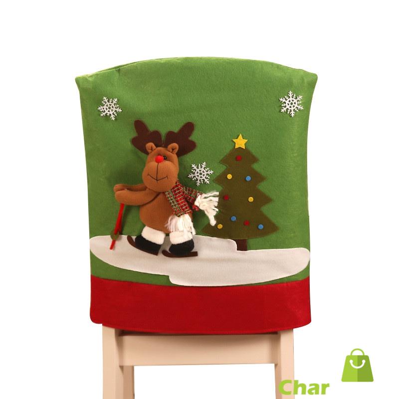 christmas-chair-cover-ตกแต่งคริสต์มาสซานตาคลอสคริสต์มาสสโนว์แมนเก้าอี้ครอบคลุมร้านอาหารโรงแรมวันหยุดจัดเก้าอี้ครอบคลุม