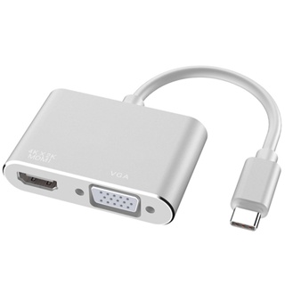 Rich2.br สายเคเบิลอะแดปเตอร์ฮับ USB 31 Type-C ตัวผู้ เป็น 4Kx2K HDMI VGA ตัวเมีย สําหรับ MacBook