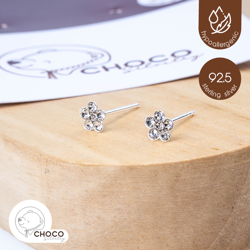 s925-ต่างหูดอกไม้เพชรเงินแท้-cz-diamond-flower-sterling-silver-earrings