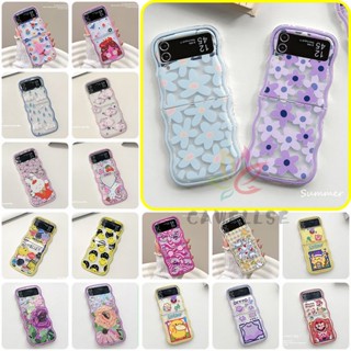 เคสโทรศัพท์มือถือ ซิลิโคนนิ่ม TPU ใส กันกระแทก ลายดอกไม้ สําหรับ Samsung Galaxy Z Flip 4 Z Flip 3