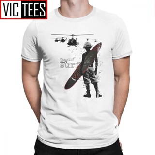 ดูดีนี่ เสื้อยืด ผ้าฝ้าย พิมพ์ลายกราฟิก Dont Surf Kilgore Vietnam War Surfboard Helicopter Grunge สําหรับผู้ชาย