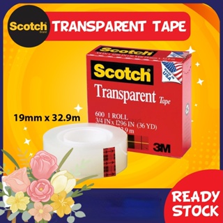 3m Scotch 600 เทปกาวใส (19 มม. x 32.9 ม.) สก๊อตช์ เทปใส 600-B 19 มม. x 32.9 ม.