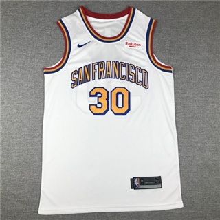 เสื้อกีฬาบาสเก็ตบอล NBA Jersey Golden Warriors No. เสื้อกั๊กกีฬา สีขาว สไตล์คลาสสิก 30 Stephen Curry 862381