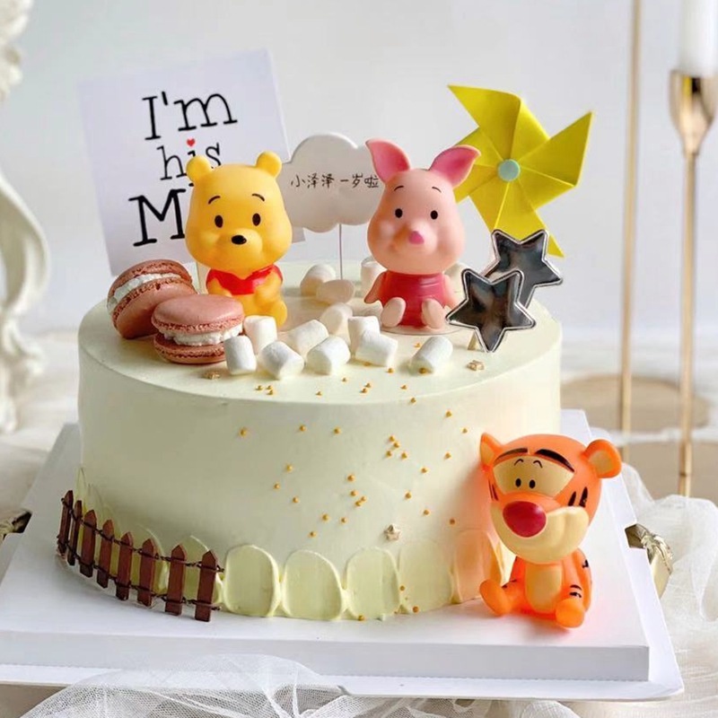 ป้ายท็อปเปอร์-รูป-disney-winnie-the-pooh-piglet-tigger-สําหรับตกแต่งเค้กวันเกิดเด็ก