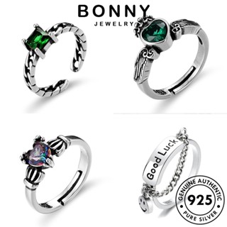 BONNY JEWELRY วินเทจ Silver เกาหลี เครื่องประดับ 925 เครื่องประดับ แหวน เงิน มอยส์ซาไนท์ไดมอนด์ ผู้หญิง แฟชั่น แท้ ต้นฉบับ M075