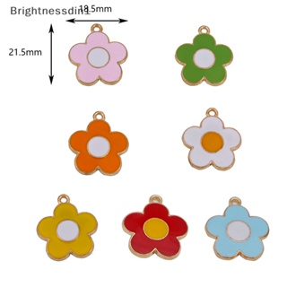 [Brightnessdin1] จี้รูปดอกไม้ 18*20 มม. หลากสี สําหรับสร้อยคอ DIY 10 ชิ้น ต่อล็อต