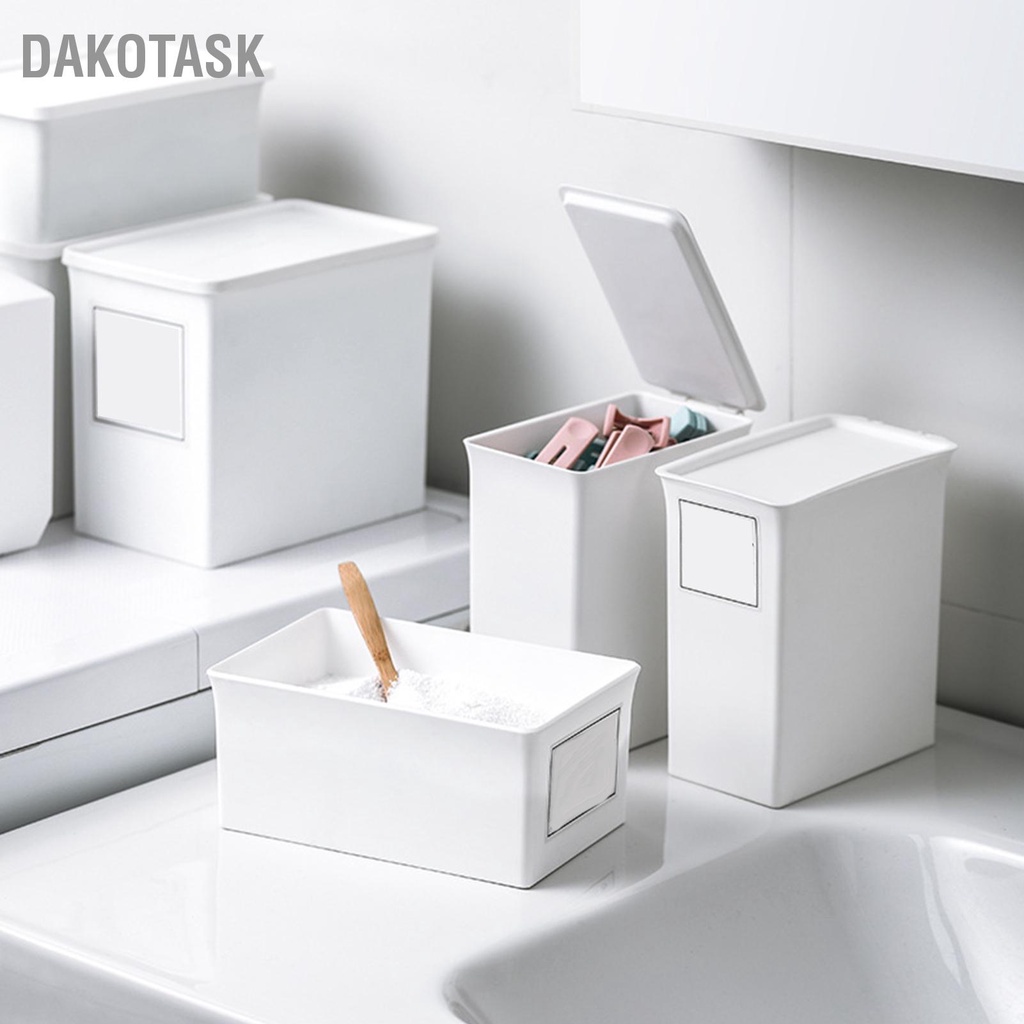 dakotask-ภาชนะบรรจุผงซักผ้าผงซักฟอกในครัวเรือนซักรีดลูกปัดกล่องเก็บฝุ่นผงซักผ้าพร้อมฝาปิด