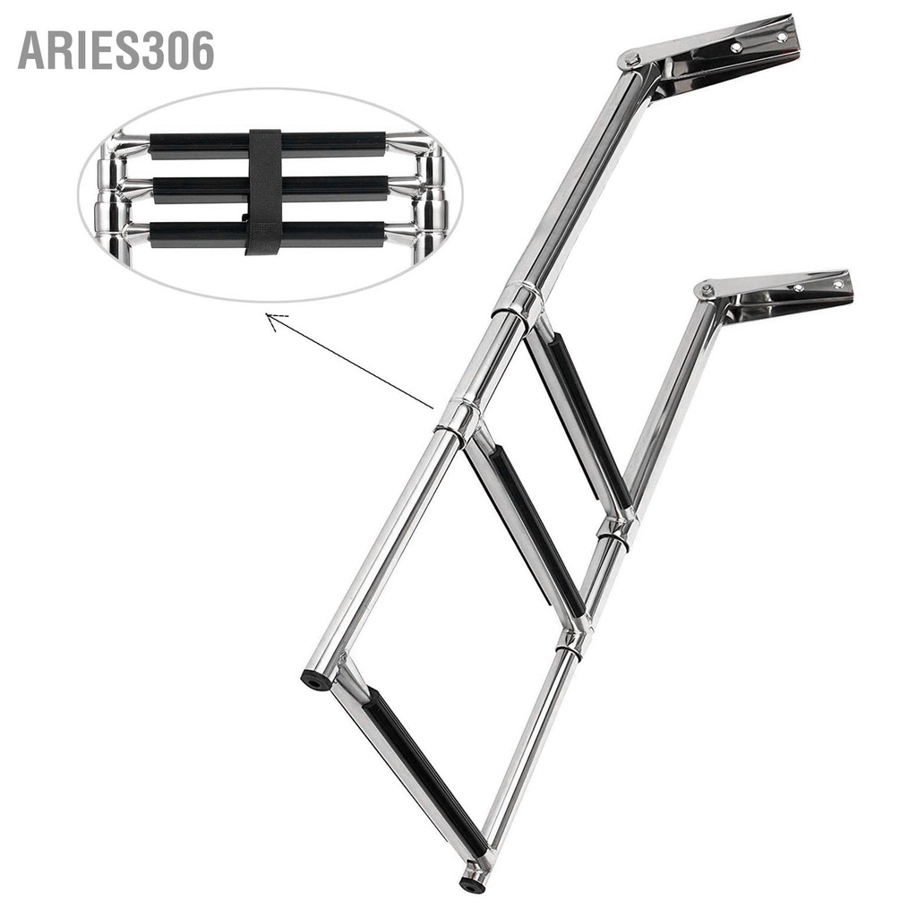 aries306-บันไดดาดฟ้า-3-ขั้น-telescoping-บันไดแพลตฟอร์มพับได้-304-ทางลาดเรือสแตนเลส