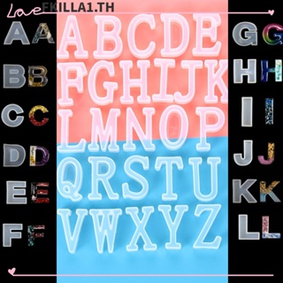 Faccfki A-Z แม่พิมพ์เรซิน รูปตัวอักษรภาษาอังกฤษ สําหรับทําเครื่องประดับ คริสตัล DIY