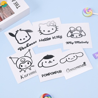 SANRIO สติกเกอร์โลหะ กันน้ํา ลายการ์ตูนอนิเมะ Cinnamoroll Pachacco Kuromi Melody Purin สําหรับตกแต่งแก้วน้ํา