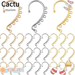 Cactu คลิปหนีบต่างหู ทอง 18K อัลลอย สีเงิน แฮนด์เมด DIY สําหรับคนรักเครื่องประดับ