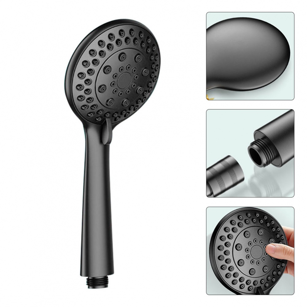 shower-head-1pcs-abs-material-black-booster-shower-head-silicone-nozzle