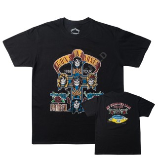 เสื้อยืดแขนสั้น ผ้าฝ้าย พิมพ์ลาย Guns N Roses Guns and Roses สไตล์วินเทจ