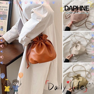 Daphne กระเป๋าสะพายไหล่ กระเป๋าถือ หนัง PU แบบผูกเชือก สําหรับผู้หญิง
