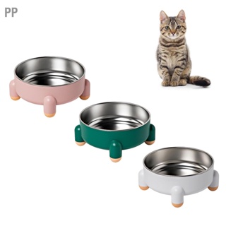 PP ชามสัตว์เลี้ยงป้องกันการลื่นถอดออกได้ 4 ขาฐานความจุขนาดใหญ่สแตนเลสชามอาหารสุนัขแมวสำหรับในร่ม