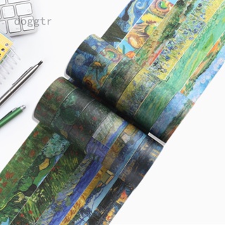 สติกเกอร์เทปกระดาษ ลาย Van Gogh series สําหรับตกแต่งสมุด DIY 2023